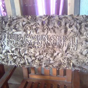 Mão esculpido teak madeira mãe parede decoração calligrafia