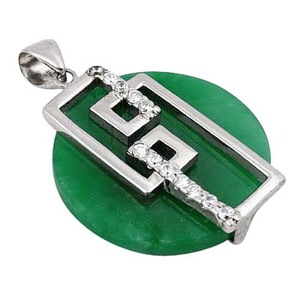 Vente en gros de pendentifs en argent sterling fin breloques en aventurine verte chaude pendentif en CZ design rectangulaire cadeau personnalisable sans nickel - Product Image 2