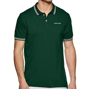 เสื้อโปโลแขนสั้นสำหรับผู้ชาย,เสื้อลำลองผ้าคอตตอนโพลีเอสเตอร์ปะติดโลโก้แบบกำหนดเอง - Product Image 4