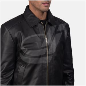 Men's Black Leather Jacket Customized / Bomber Leather Jacket / Motorbike Leather Jacket Original Sheep Leather - Product Image 3