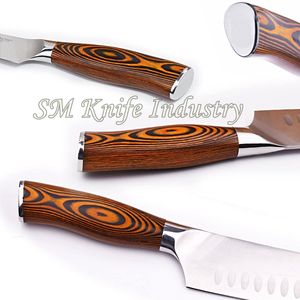 Juego de cuchillos de Chef personalizados de acero alemán hechos a mano de 6 piezas, cuchillos de cocina, vaina de cuero, hoja de Damasco, mango de hueso, acero inoxidable - Product Image 2