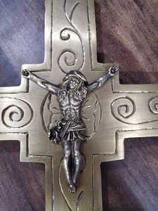 Croix d'église entièrement gravé, en laiton, antique, nouvelle collection - Product Image 6