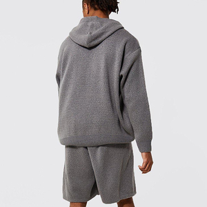 ชุดเสื้อฮู้ดโอเวอร์ไซส์สำหรับผู้ชายชุดเสื้อมีฮู้ดแขนยาวและกางเกงขาสั้นสำหรับฤดูหนาวออกแบบได้ตามต้องการ - Product Image 4