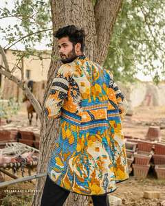 Women's <b>Quilted</b> Printed Reversible Cotton <b>Jacket</b> Factory Wholesale Stylish Winter Blue - Product Image 5