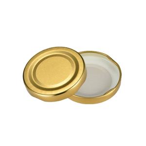 Capsules métalliques dorées de 38 mm avec bouton de sécurité, bouchons à visser en fer blanc pour bocaux de 30 mm et 70 mm - Product Image 1