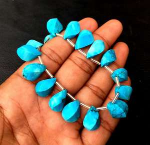 2020 cuentas de piedras preciosas turquesa azul cielo populares de alta calidad 21 piezas forma de lágrima retorcida para la fabricación de joyas al por mayor - Product Image 2