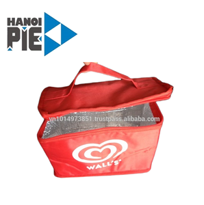 Bolsa refrigeradora de almuerzo con forro de papel de aluminio ligero y logotipo personalizado, embalaje de alimentos aislado reutilizable con diseño clásico plegable plano - Product Image 5