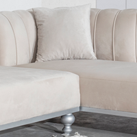 Ensemble de canapé d'angle Chesterfield moderne et élégant en tissu capitonné avec cadre en bois massif, convertible en lit, idéal pour appartement, centre commercial, salon et salle de sport