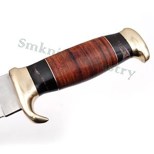 Damascus Knife Custom Handmade Black Bull Horn Handle Beautiful Bowie Hunting Knife (smk1566) - Product Image 6