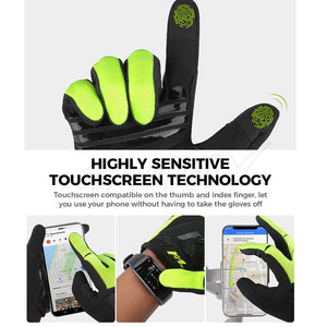 Guantes de Ciclismo Unisex de Alta Calidad al por Mayor de Fábrica, Diseño Transpirable de Dedo Completo, Cuero/Poliéster/Nailon para Uso Invernal - Product Image 3