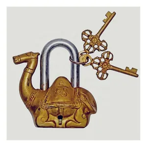 Sang trọng nhìn hình dạng cổ Oriental Brass Con Dấu Cổ Điển cho trang trí nội thất handmade Brass thiết kế ổ khóa cửa.