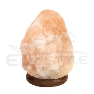 Groothandel Hoge Kwaliteit Roze Himalaya Zout Lamp Vervaardigd Houten Basis Home Office Decor Kleine Tafellamp Luchtreiniger Crystal Stone