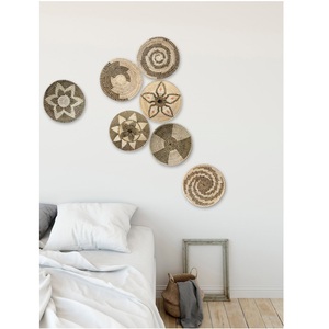 Jonc de mer écologique Vietnam, plaque avec cordons en plastique, panier de fruits tissés ou panier mural, décoration pour la cuisine, - Product Image 6