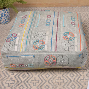 Puf otomano bohemio para sala de estar al por mayor bloque impreso con PUF bordado PUF indio personalizable bordado PUF bohemio otomanos - Product Image 1