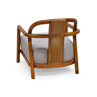 Fauteuil en acajou Bianca, tissu rembourré, design moderne durable, salon, appartement, maison, hôtel, meubles