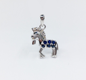 Collar de cadena con diseño de caballo, colgante de Plata de Ley 925, chapado en oro, ligero, bajo pedido mínimo, para uso diario - Product Image 3