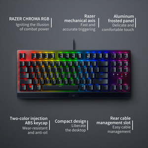 คีย์บอร์ดกลไกไร้สายขนาดเล็กแบบพกพา <span class=keywords><strong>Razer</strong></span> <span class=keywords><strong>Blackwidow</strong></span> คีย์บอร์ดสำหรับเล่นเกมมีสาย RGB สำหรับ <span class=keywords><strong>V3</strong></span> - Product Image 6