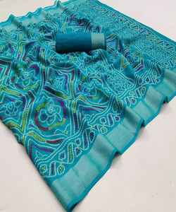 Banarasi Soie Jacquard Saree avec Chemisier Femmes Porter Dames Fête Festival Usage Quotidien Doux Coton Soie Sari En Gros Bas Prix Vêtement - Product Image 5