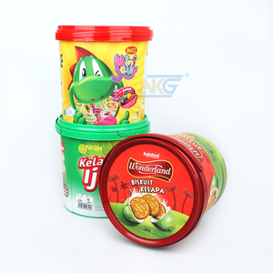 Best Selling Plastic Pail 2800 ML Bucket Plastic Cookies Biscuit Food Packaging with Lid and Handle