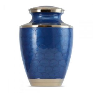 Urna Funeraria de Metal Azul Fuego para Cenizas Humanas, Urna Conmemorativa para Adultos, Urna Decorativa para Entierro, Acabado Premium - Product Image 1