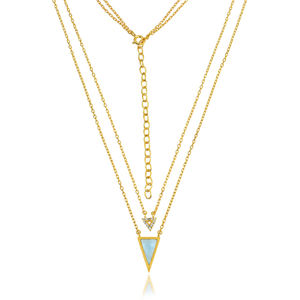 Joyería fina de moda chapada en oro plata esterlina 925 Topacio Azul collar de piedras preciosas para mujeres y niñas joyería de regalo - Product Image 1