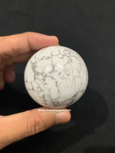 Sphère en howlite de qualité supérieure, pierre naturelle, cristaux faits à la main, marque MUNTAHA AGATE, pour le Feng Shui, objets de collection, décoration intérieure - Product Image 4