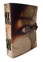 Carnet d'adresses en cuir rigide fait main avec carte du monde imprimée, style livre de sorts vintage, avec fermoir en C – Le meilleur cadeau de Noël, nouveauté
