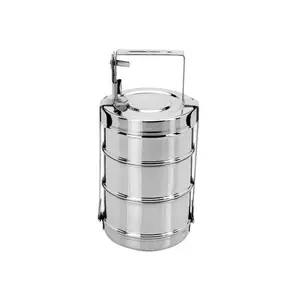 Giá Rẻ Stackable Tiffin Thực Phẩm Tàu Sân Bay Lấy Đi Thép Không Gỉ Tiffin Hộp Container Thực Phẩm Với Xử Lý Bombay Tiffin