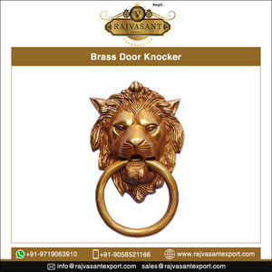 Anneau de heurtoir de porte en laiton satiné antique, accessoire de fenêtre de style victorien pour hôtels - Product Image 2