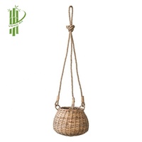 Panier en corde de coton fabriqué au Vietnam, paniers pour plantes, décoration murale, pots de fleurs, jardinières, artisanat en rotin tressé en bambou