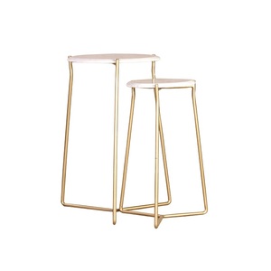 Modern Style Furniture Nested <b>Table</b> for Hotel Room Luxury Side <b>Table</b> <b>with</b> White Marble Top India Manufacture by India - Product Image 6