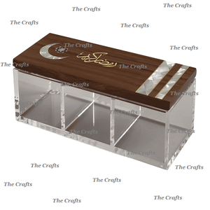 Caja de frutas secas de diseño clásico Caja de dulces islámicos de acrílico y madera Caja de frutas secas a los mejores precios - Product Image 1