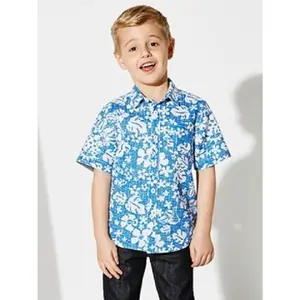 Camisas hawaianas de manga corta para niños, camisas de poliéster de último diseño, a precio de venta al por mayor