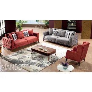 7 Seater Set of Luxury Chesterfield Sofa Antique Italian Furniture Design | Made in Turkey Turkish OEM Factory