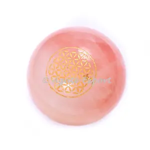 Pedra preciosa decorativa rosa quartzo cura de vida símbolos esferas