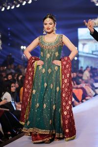 ATIYA LIBAS Beautiful Heavy Party/Wedding Wear Long Chiffon Kurta Gharara Heavy Broderie Zardozi Work-Casual Indie Folk Style - Product Image 2