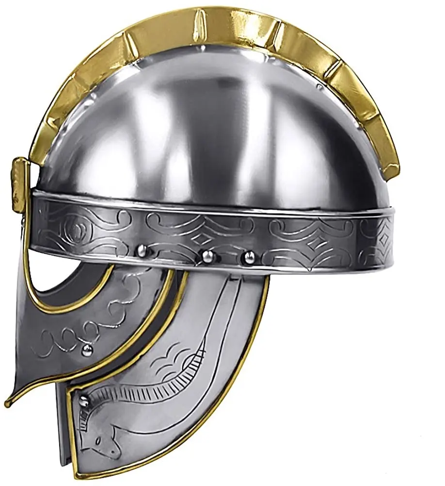 Viking Wolf Valsgarde Armor Helm Middeleeuwse Metalen Ridder Helmen Met Messing Accenten Wearable Voor Volwassen Rollenspel Kostuums