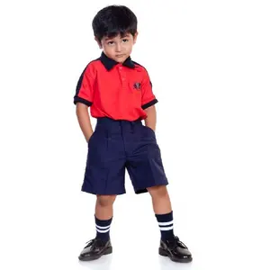 Summer Cotton Kids School Uniform Hot Sale Polo Shirts And Short For Kids Short Sleeve Tops Tees School Boys And Girl Wear