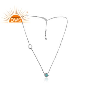 Collier antidérapant en argent 925, prix d'usine, pendentif en pierre gemme, zircon, vente en gros - Product Image 2