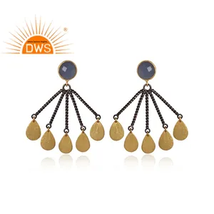 El yapımı altın kaplama pirinç tasarımcı düğme küpe moda mücevherat kadınlar için hediye onun klasik koleksiyonu için