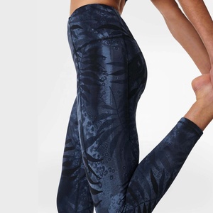 Custom Gym Mid Waist Leggings Womens Yoga <b>Pants</b> Running Workout Fitness Control Spandex/Polyester Four-Way Stretch Leggings - Product Image 4