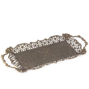 Plateau tricot turc authentique, plateau en Bronze décoratif pour le thé et le café, présentation, - Product Image 1