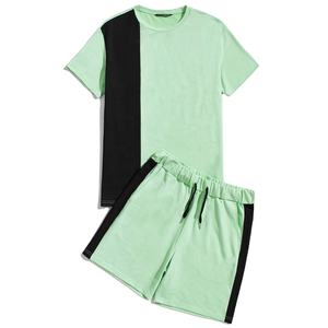 Chándal de media manga para hombre, ropa de playa con logotipo personalizado, Conjunto de camiseta corta con pantalones cortos, conjuntos dobles de temporada de verano - Product Image 1