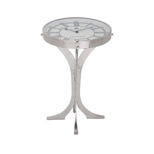 Nouvel arrivage de table à horloge en aluminium, table Rare pour décoration de salon, table sur socle unique à vendre - Product Image 1