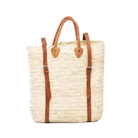 Sac à dos en paille marocaine fait main, sacoche avec poignée souple en corde, bandoulière arquée, imperméable, 20L, unisexe, style bohème