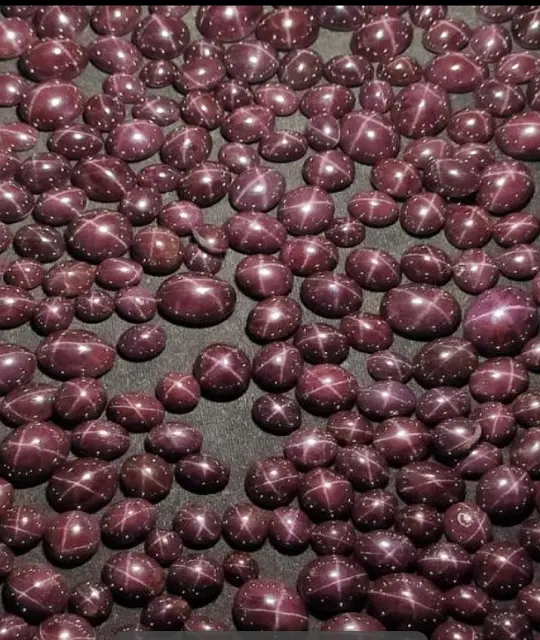Piedra preciosa de 6 capas de rubí de estrella de 100% en la India para hacer joyas, GEMA de cabujón