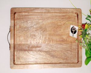 Bandeja DE SERVICIO DE MADERA hecha a mano de alta calidad con mango de Metal de hierro bandeja de servicio de diseño tradicional para restaurante de Hotel en casa - Product Image 1