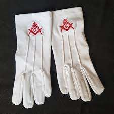 Guantes masónicos blancos masónicos con logotipo bordado en línea Pakistán, 2019,2025 - Product Image 4