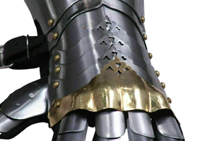 Par de guanteletes medievales totalmente portátiles Brazaletes de armadura de caballero Traje de caballero Guerrero Guantelete de metal Artículo de Calvin Handicraft - Product Image 3