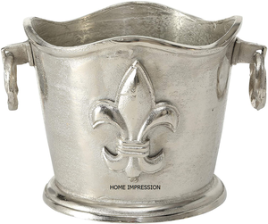 Leather Handle Decorative Metal Wine Bucket Large Metal Luxury Hammered Design Metal Wine <b>Cooler</b> Silver Color Stainless Steel - Product Image 2